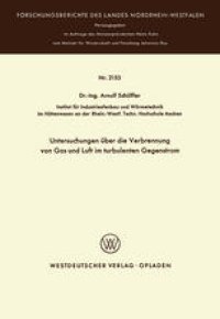 cover of the book Untersuchungen über die Verbrennung von Gas und Luft im turbulenten Gegenstrom