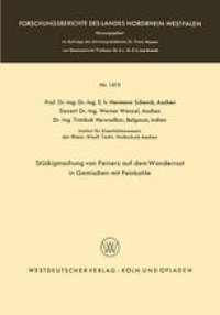 cover of the book Stückigmachung von Feinerz auf dem Wanderrost in Gemischen mit Feinkohle