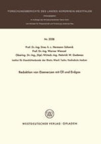 cover of the book Reduktion von Eisenerzen mit Öl und Erdgas