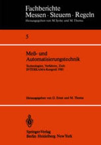 cover of the book Meß- und Automatisierungstechnik: Technologien, Verfahren, Ziele INTERKAMA-Kongreß 1980