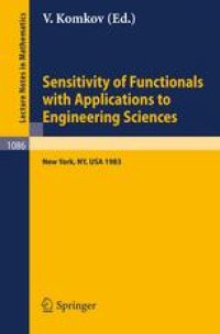 cover of the book Sensitivity of Functionals with Applications to Engineering Sciences: Proceedings of a Special Session of the American Mathematical Society Spring Meeting held in New York City May 1983