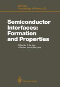 cover of the book Semiconductor Interfaces: Formation and Properties