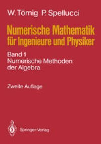 cover of the book Numerische Mathematik für Ingenieure und Physiker: Band 1: Numerische Methoden der Algebra