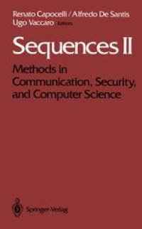 cover of the book Sequences II: Methods in Communication, Security, and Computer Science