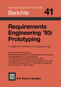 cover of the book Requirements Engineering ’93: Prototyping