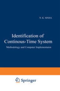 cover of the book Identification of Continuous-Time Systems: Methodology and Computer Implementation