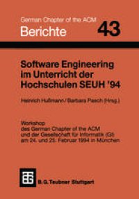 cover of the book Software Engineering im Unterricht der Hochschulen SEUH ’94