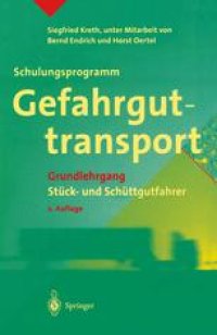 cover of the book Schulungsprogramm Gefahrguttransport: Grundlehrgang Stück- und Schüttgutfahrer