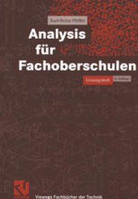 cover of the book Analysis für Fachoberschulen: Lösungsheft (gültig ab 6. Auflage 2003)