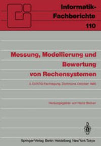 cover of the book Messung, Modellierung und Bewertung von Rechensystemen: 3. GI/NTG-Fachtagung Dortmund, 1.–3. Oktober 1985