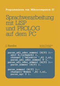 cover of the book Sprachverarbeitung mit LISP und PROLOG auf dem PC