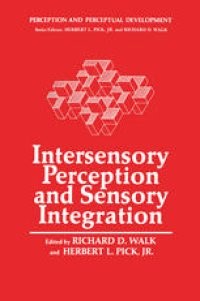 cover of the book Intersensory Perception and Sensory Integration