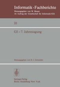 cover of the book GI — 7. Jahrestagung: Nürnberg, 26.– 28. September 1977