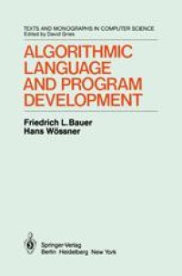 cover of the book Algorithmic Language and Program Development