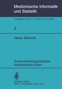 cover of the book Zusammenhangsanalysen Medizinischer Daten