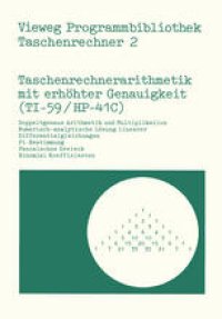 cover of the book Taschenrechnerarithmetik mit erhöhter Genauigkeit (TI-59/HP-41C)