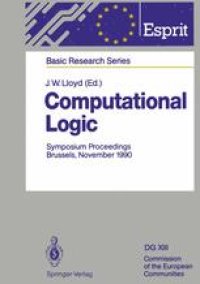 cover of the book Computational Logic: Symposium Proceedings, Brussels, November 13/14, 1990