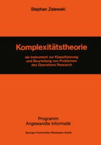 cover of the book Komplexitätstheorie: als Instrument zur Klassifizierung und Beurteilung von Problemen des Operations Research