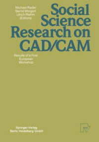 cover of the book Social Science Research on CAD/CAM: Results of a First European Workshop