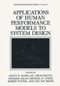 cover of the book Applications of Human Performance Models to System Design