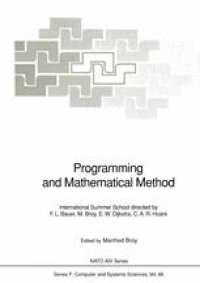 cover of the book Programming and Mathematical Method: International Summer School