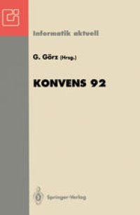 cover of the book Konvens 92: 1. Konferenz „Verarbeitung natürlicher Sprache“ Nürnberg, 7.–9. Oktober 1992