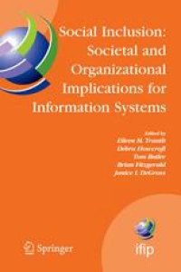 cover of the book Social Inclusion: Societal and Organizational Implications for Information Systems: IFIP TC8 WG8.2 International Working Conference, July 12–15, 2006, Limerick, Ireland
