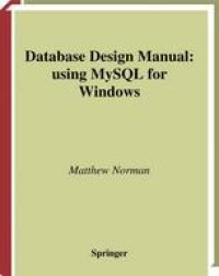 cover of the book Database Design Manual: using MySQL for Windows