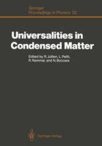 cover of the book Universalities in Condensed Matter: Proceedings of the Workshop, Les Houches, France, March 15–25,1988