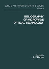 cover of the book Bibliography of Microwave Optical Technology