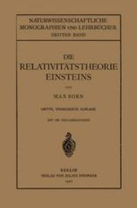 cover of the book Die Relativitätstheorie Einsteins und Ihre Physikalischen Grundlagen: Elementar Dargestellt