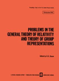 cover of the book Problems in the General Theory of Relativity and Theory of Group Representations