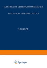 cover of the book Electrical Conductivity II / Elektrische Leitungsphänomene II