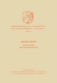 cover of the book Nicolas Bourbaki und die heutige Mathematik