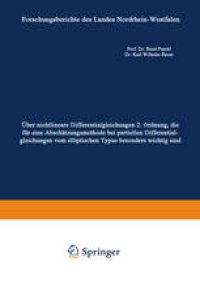 cover of the book Über nichtlineare Differentialgleichungen 2. Ordnung, die für eine Abschätzungsmethode bei partiellen Differentialgleichungen vom elliptischen Typus besonders wichtig sind