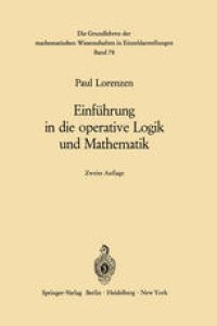 cover of the book Einführung in die operative Logik und Mathematik