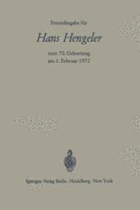 cover of the book Freundesgabe für Hans Hengeler zum 70. Geburtstag am 1. Februar 1972