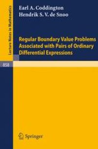 cover of the book Regular Boundary Value Problems Associated with Pairs of Ordinary Differential Expressions