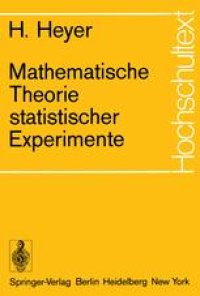 cover of the book Mathematische Theorie statistischer Experimente