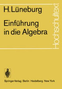 cover of the book Einführung in die Algebra