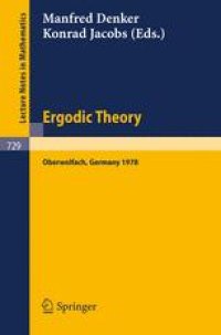 cover of the book Ergodic Theory: Proceedings, Oberwolfach, Germany, June 11–17, 1978