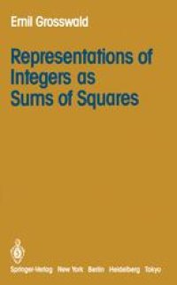 cover of the book Representations of Integers as Sums of Squares