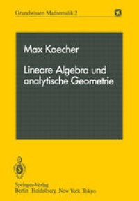 cover of the book Lineare Algebra und analytische Geometrie