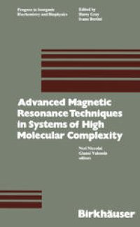 cover of the book Advanced Magnetic Resonance Techniques in Systems of High Molecular Complexity