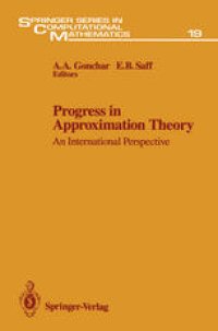 cover of the book Progress in Approximation Theory: An International Perspective