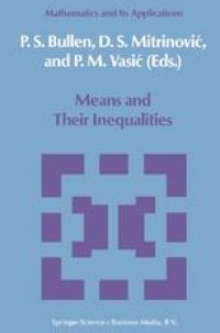 cover of the book Means and Their Inequalities