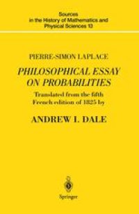 cover of the book Philosophical Essay on Probabilities