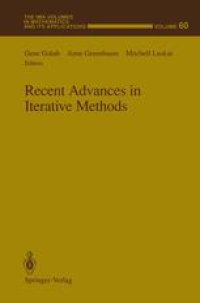 cover of the book Recent Advances in Iterative Methods