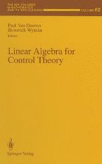 cover of the book Linear Algebra for Control Theory