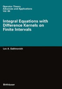 cover of the book Integral Equations with Difference Kernels on Finite Intervals